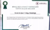 Binalarda Enerji Verimliliği Üstün Başarı Belgesi