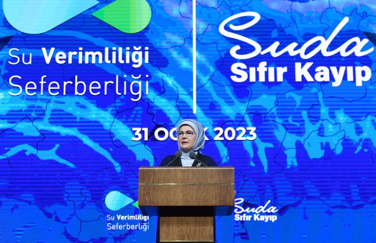 EMİNE ERDOĞAN, “SU VERİMLİLİĞİ SEFERBERLİĞİ” TANITIM TOPLANTISINA KATILDI